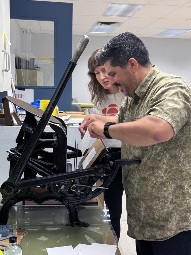 eeportal at residency in the Farallon Book Arts lab at UVic